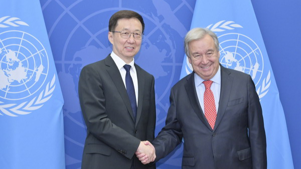 Han Zheng Vicepresidente Chino Se Re Ne Con Ant Nio Guterres Y Antony